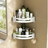 Adhesive Corner Shelf Bathroom Shower Caddy Corner - 2 Pack Corner Shower Caddy Bathroom Shelf wi... | Walmart (US)