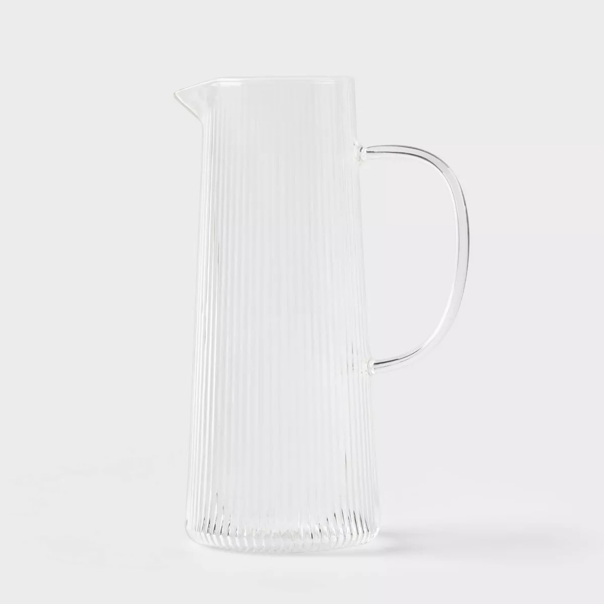 Ribbed Glass Pitcher Clear - Threshold™: 40.5oz Dishwasher-Safe Beverage Server for Hot/Cold Dr... | Target