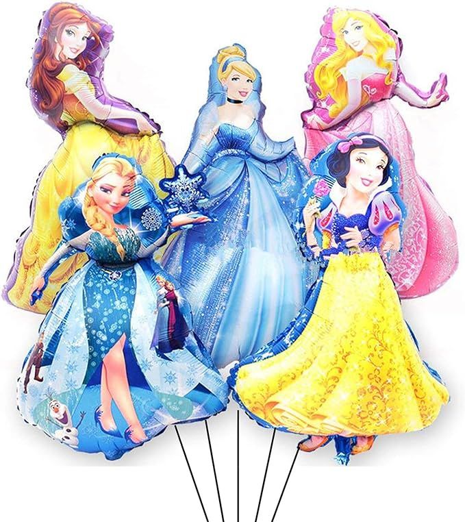 BXM Princess Birthday Party Supplier 5PCS Disney Princess Balloons for Kids Birthday Baby Shower ... | Amazon (US)
