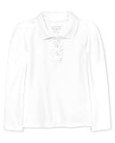 The Children's Place girls And Toddler Long Sleeve Ruffle Pique School Uniform Polo Shirt, White Single, 5T US | Amazon (US)