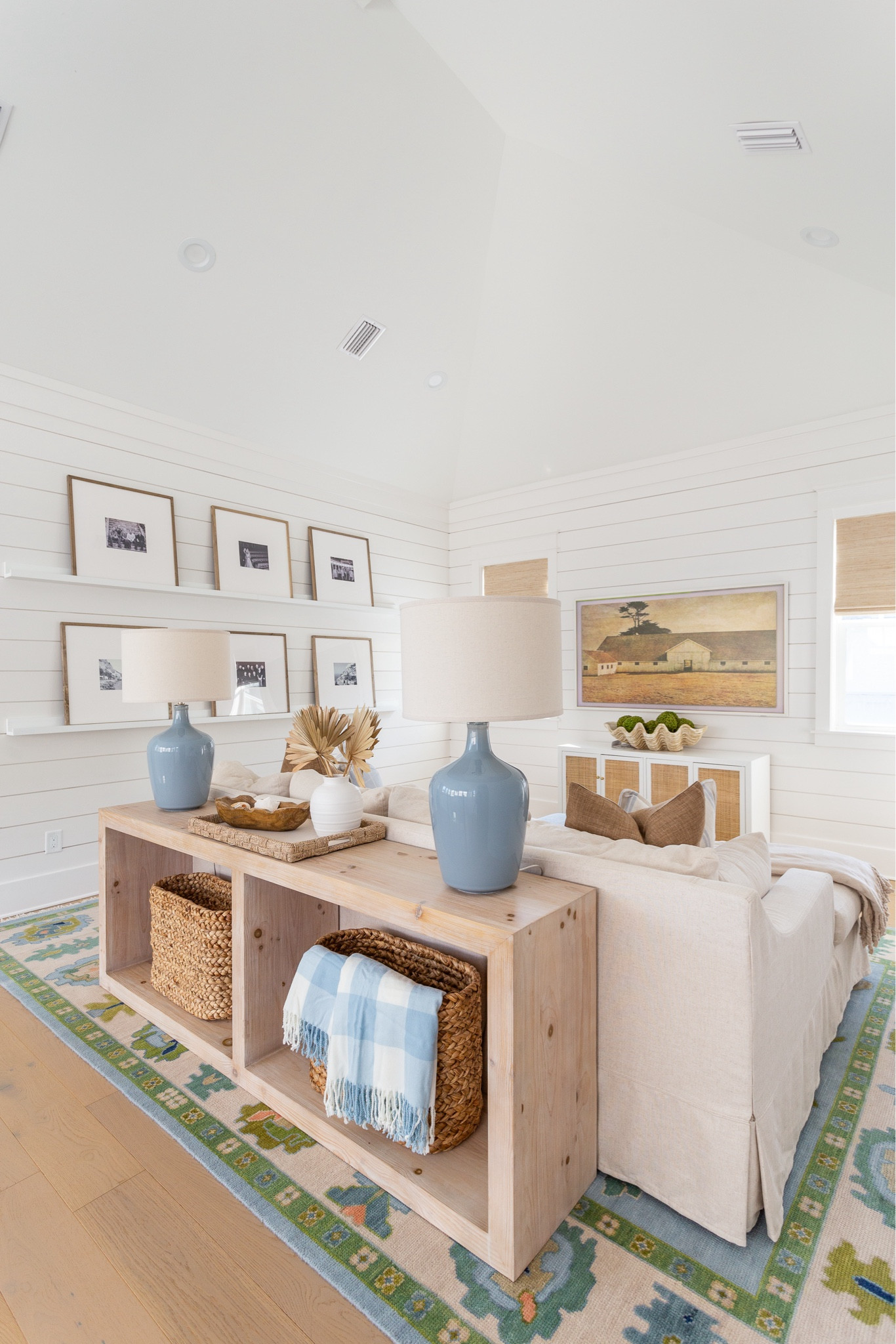 Our loft decorated for fall with neutral and light blue accents. Includes a linen sectional, photo ledge floating shleves, gallery wall frames, buffalo check throw blanket, reversible plaid throw pillows, dried fan palms, rattan cabinet and more! See our full fall home tour here: https://lifeonvirginiastreet.com/2024-fall-home-tour/ #ltksalealert #ltkhome #ltkseasonal #ltkfindsunder50 #ltkfindsunder100 #ltkstyletip

#LTKSaleAlert #LTKHome #LTKSeasonal