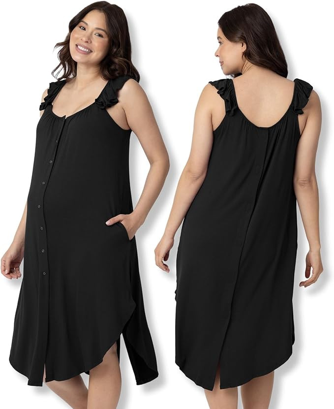 Kindred Bravely Ruffle Strap Labor and Delivery Gown | 3 In 1 Labor, Delivery, Nursing Gown for H... | Amazon (US)