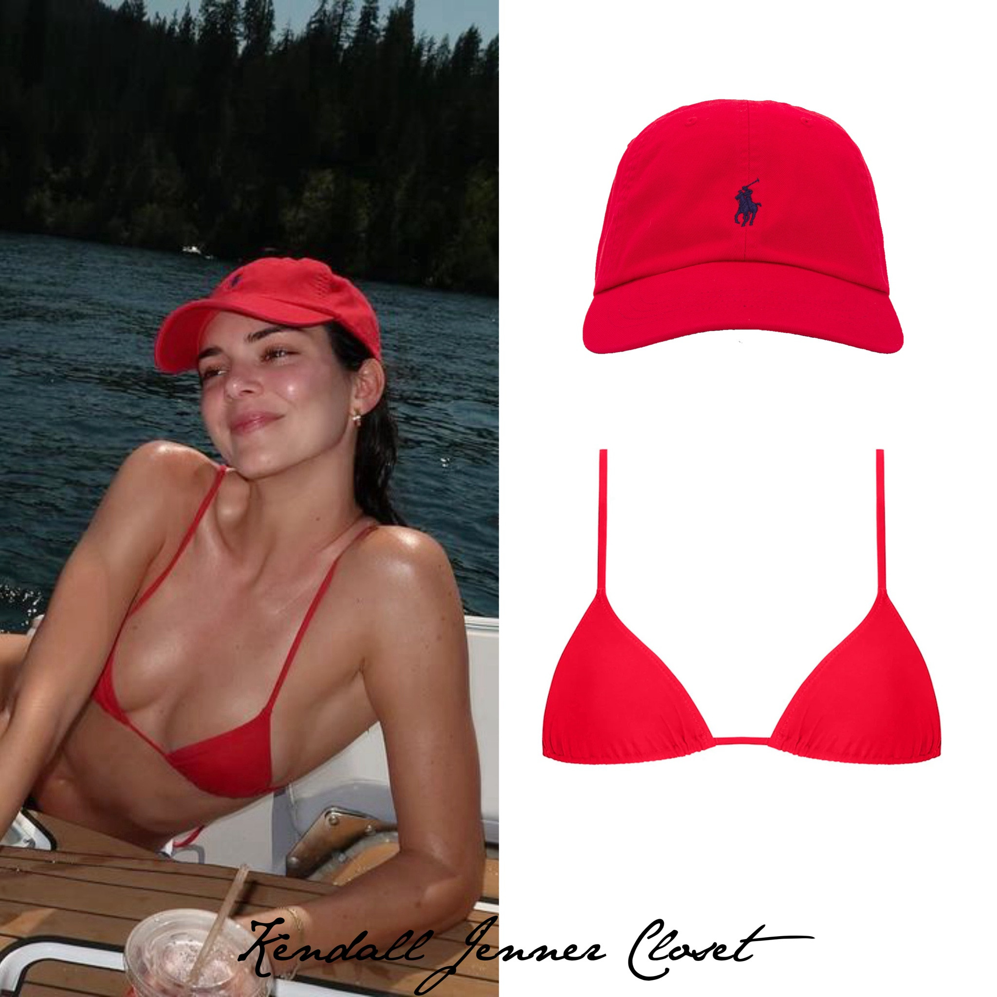 @KendallJenner via Instagram! 🌊 

#KendallJenner wore the @TropicOfC ‘Equator Top’ in Poppy ($90) and the @PoloRalphLauren ‘Chino Cap’ ($50). ❣️



#LTKFindsUnder100 #LTKSwim