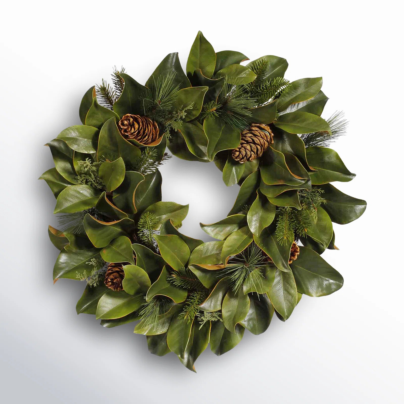 24'' Faux Magnolia Polyester Wreath | Birch Lane