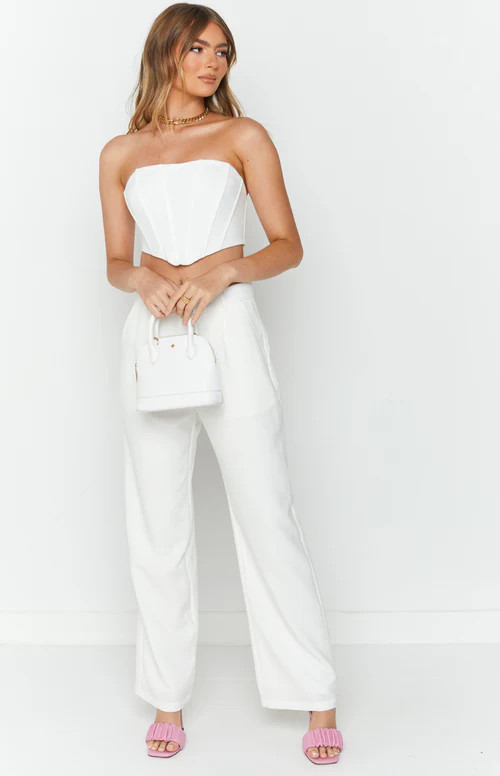 Malcolm White Straight Leg Pants | Beginning Boutique (AU)