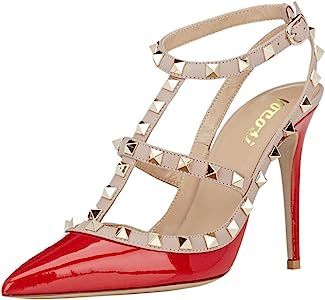 Women's Slingbacks Strappy Sandals for Dress,Pointy Toe Studs High Heels Sandals Shoes | Amazon (US)