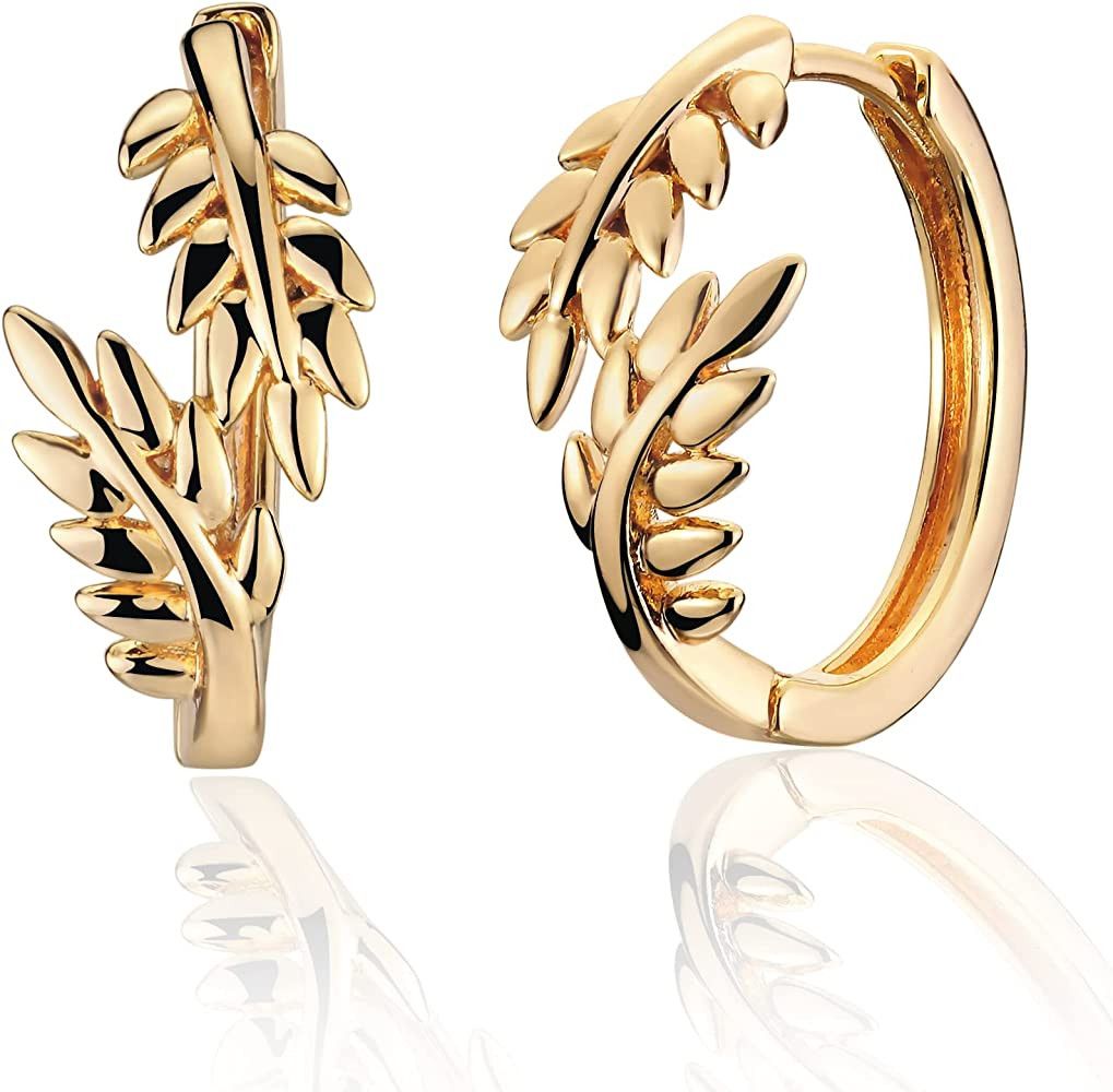 MTMY Huggie Hoop Earrings 14K Gold Plated Cubic Zirconia Dainty Simple Cute Beads Elegant CZ Circ... | Amazon (US)