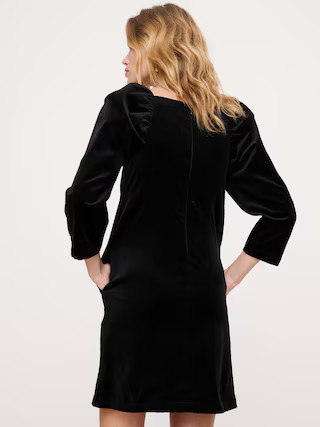 Velvet Puff-Sleeve Mini Dress | Banana Republic (US)