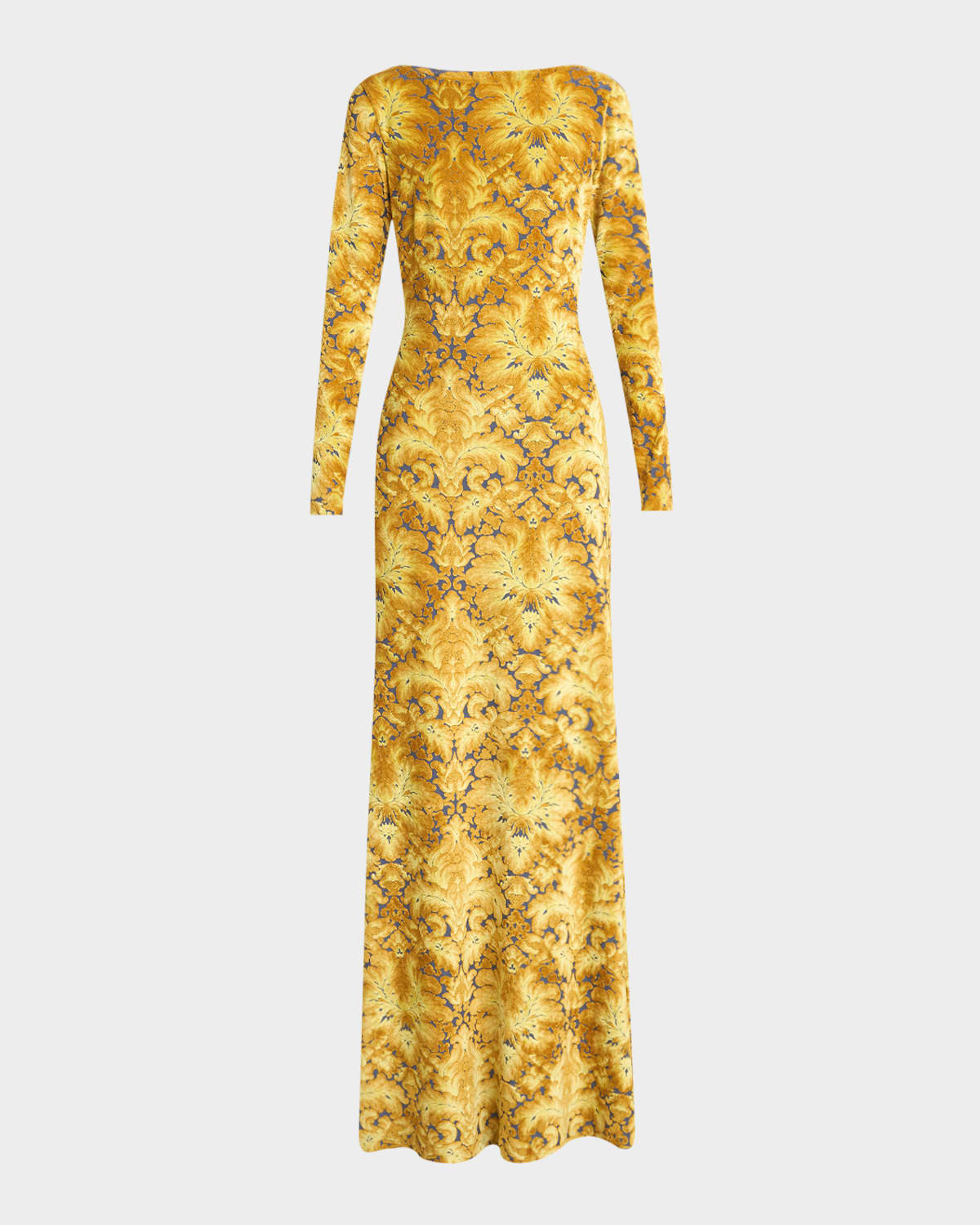 Long-Sleeve Open-Back Maxi Dress | Neiman Marcus