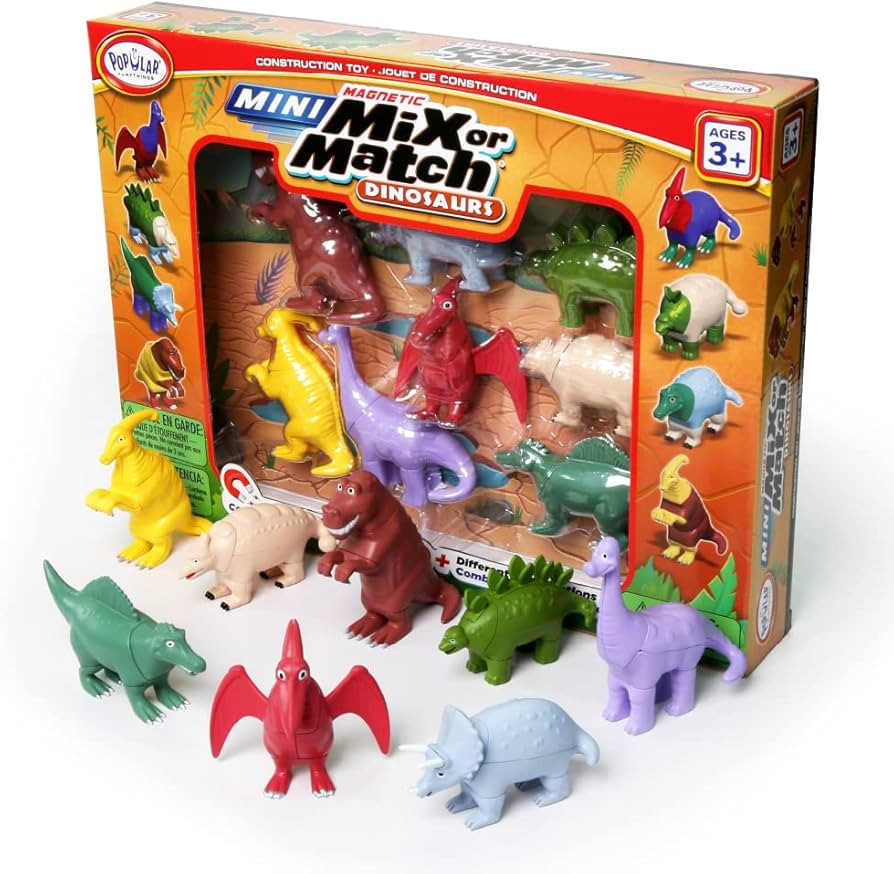 POPULAR PLAYTHINGS Mini Magnetic Mix or Match Dinosaurs Deluxe Set of 8 Dinosaurs | Amazon (US)