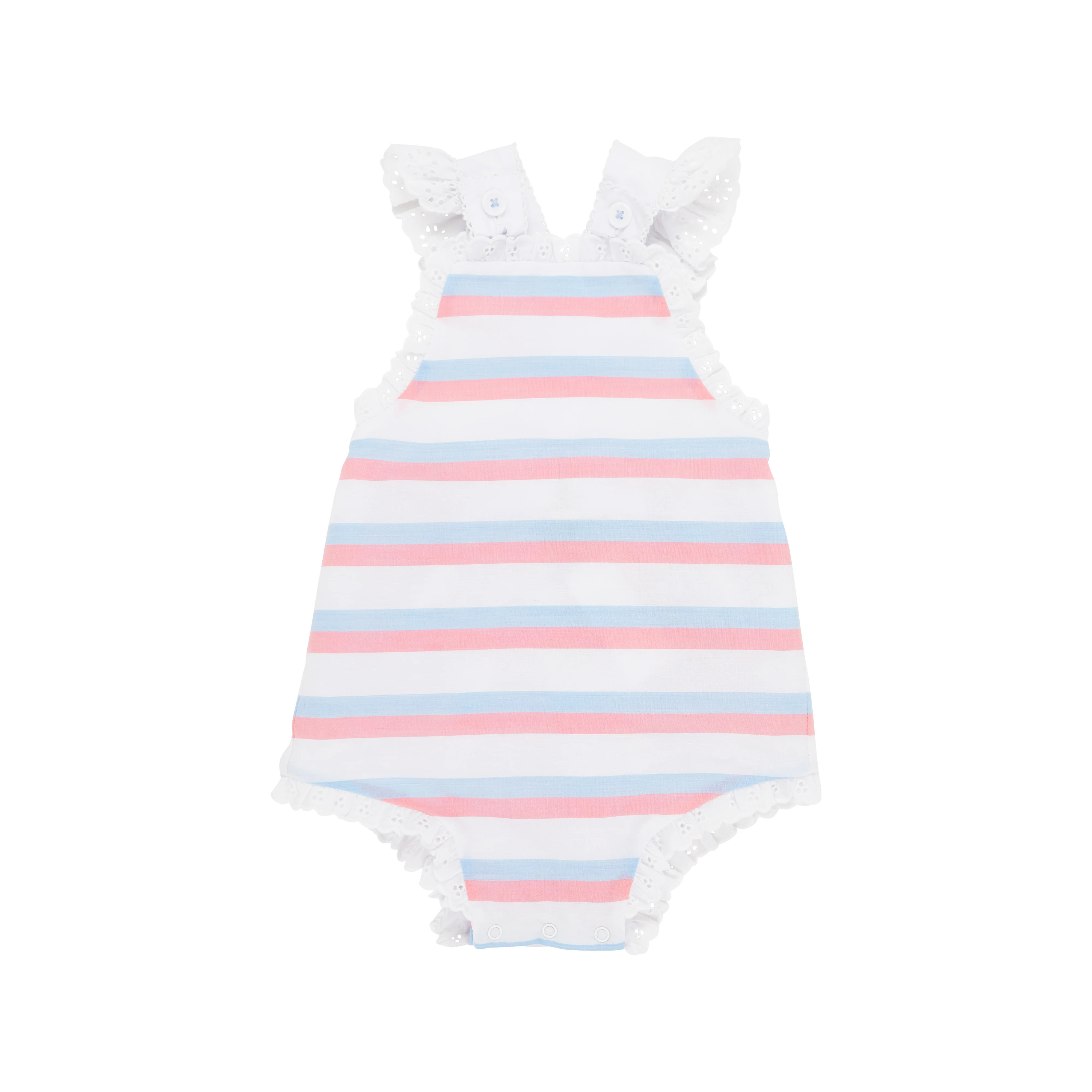 Saylor Sunsuit - New River Nautical Stripe with Worth Avenue White | The Beaufort Bonnet Company