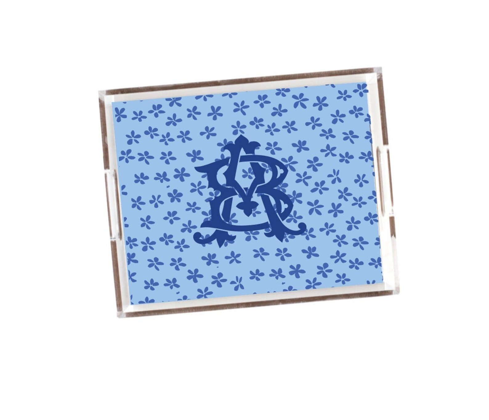 Floral tray, Monogrammed tray, Acrylic tray with insert, Personalized tray, Lucite tray, Acrylic ... | Etsy (US)