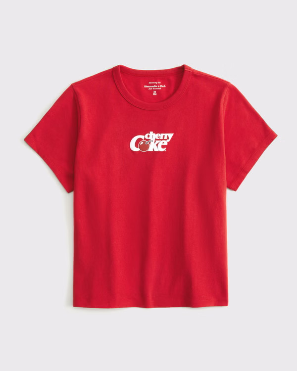 Women's Short-Sleeve Cherry Coke Graphic Skimming Tee | Women's Tops | Abercrombie.com | Abercrombie & Fitch (US)