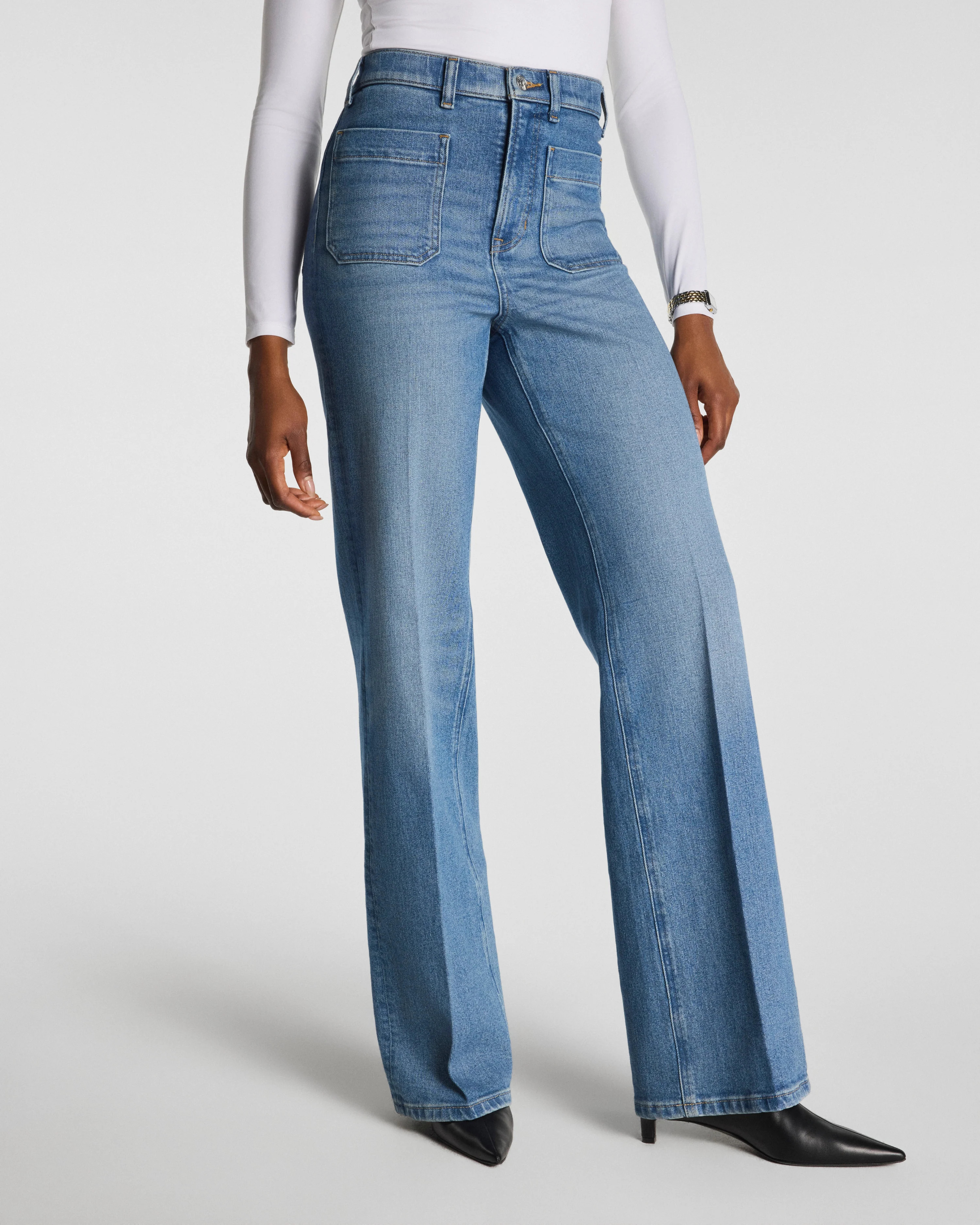 SPANXshape™ Authentic 360Easy Flare Jeans with Patch Pockets | Spanx
