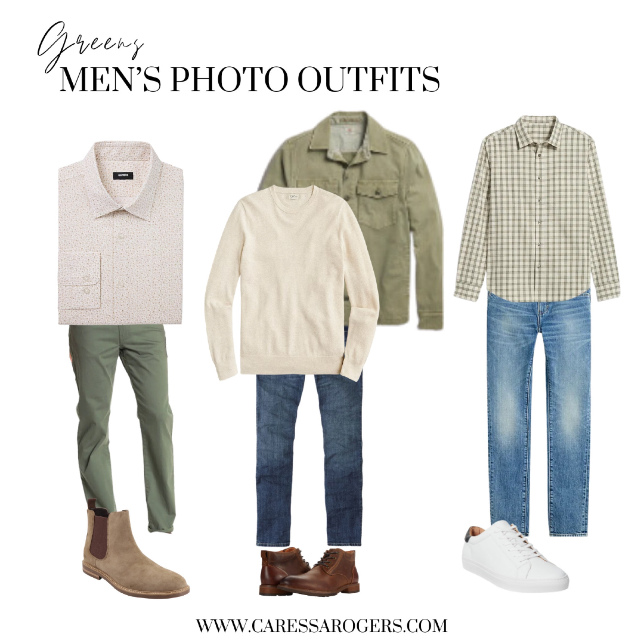 Family photos and not sure what to dress the men in your life in? If your color palette includes green, these outfits are for him. 

#LTKstyletip #LTKSeasonal #LTKfamily