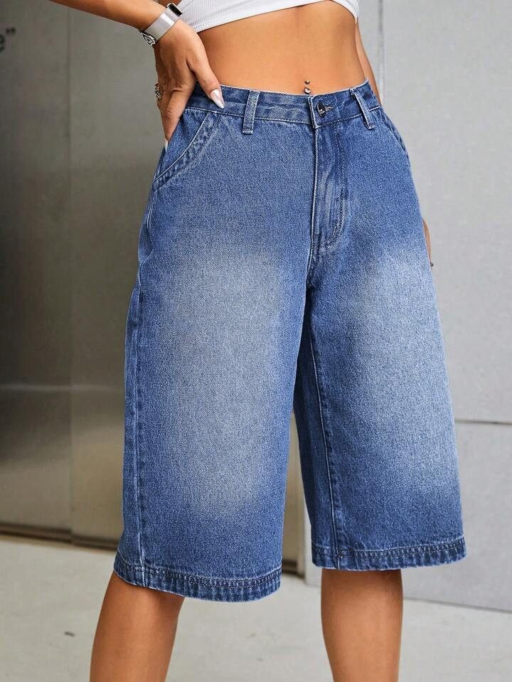 SHEIN EZwear Loose Wide-leg Jeans | SHEIN
