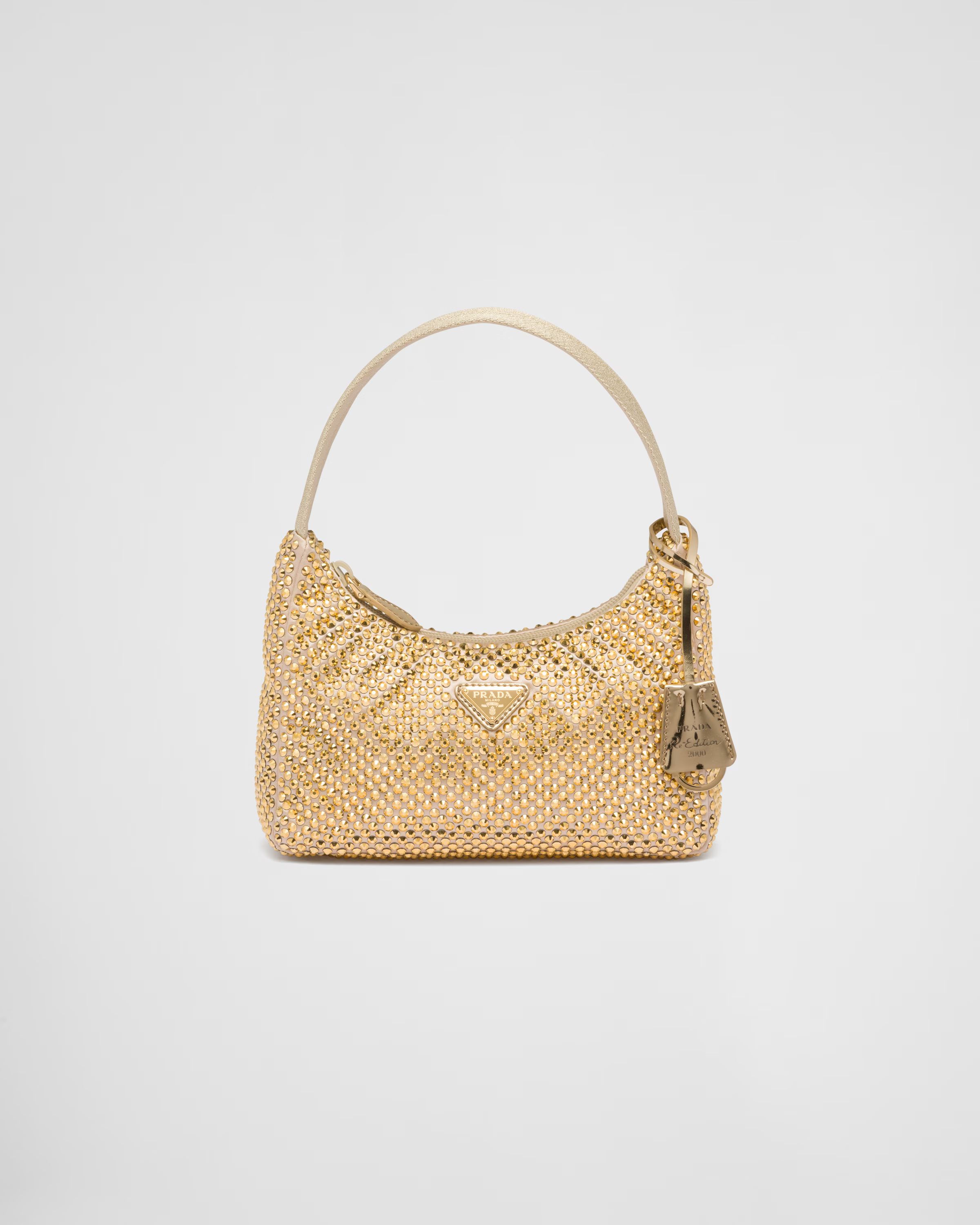 Satin mini-bag with crystals | Prada Spa US