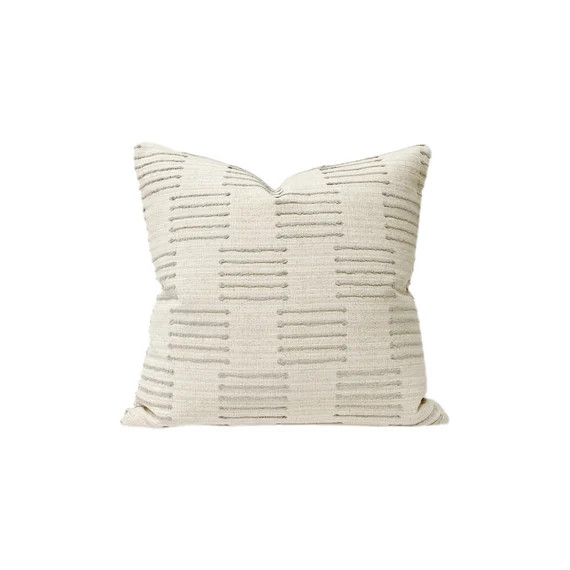 Beige and Gray Tufted Textured Pillow Cover + Gray Throw Pillow Cover + Designer Throw Pillow Cov... | Etsy (US)