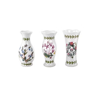 Portmeirion Botanic Garden Mini Vases, Set of 3 – 5" Porcelain Decorative Vases with Assorted Floral Designs, Thoughtful Mother’s Day Gift | Target
