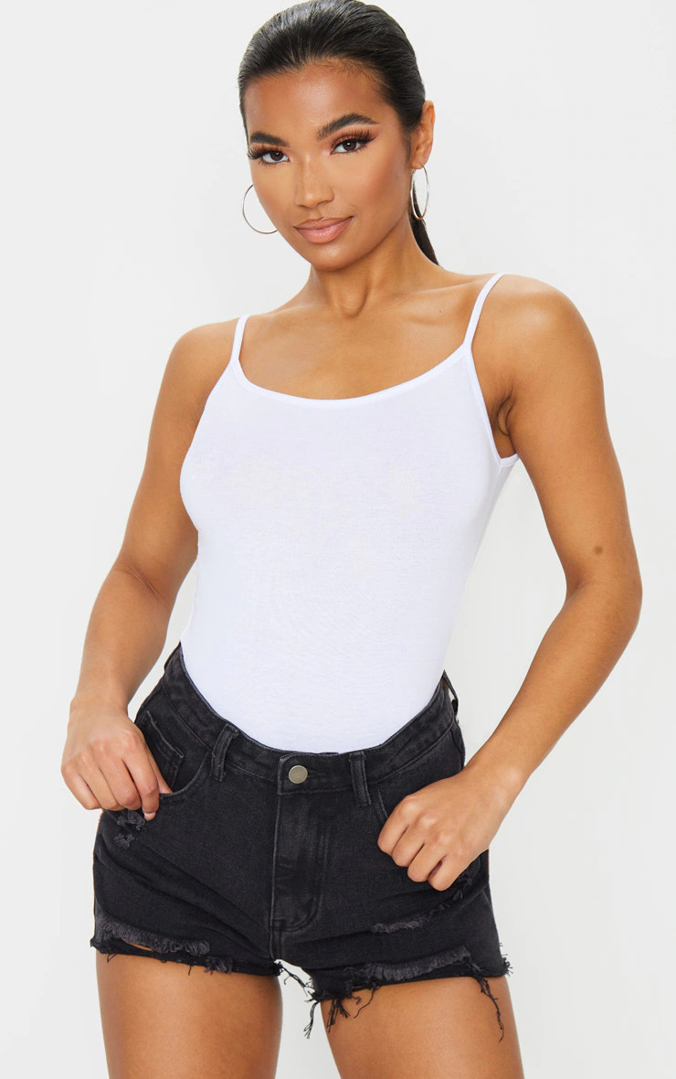 PRETTYLITTLETHING Washed Black Denim Ripped Shorts | PrettyLittleThing US