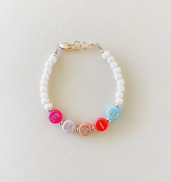 Baby bracelet- colorful name bracelet- custom bracelet- personalized bracelet- name bracelet- gif... | Etsy (US)