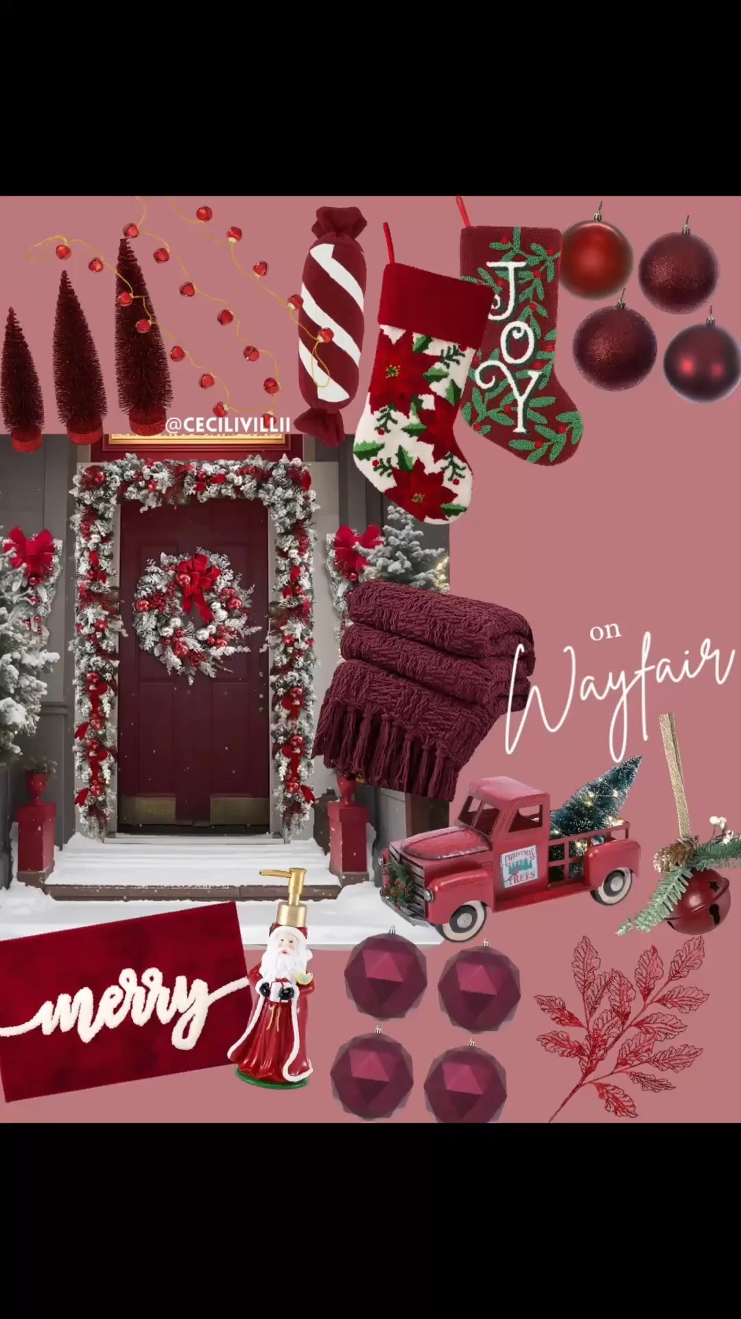 #ad This season, I’m embracing the warmth of cranberry tones and refined textures. All curated from @Wayfair for a holiday look that feels timeless, not trendy. ♥️🎄 #WayfairHolidayHome #LTKLux #wayfair #wayfairelevate 

#LTKHoliday #LTKHome