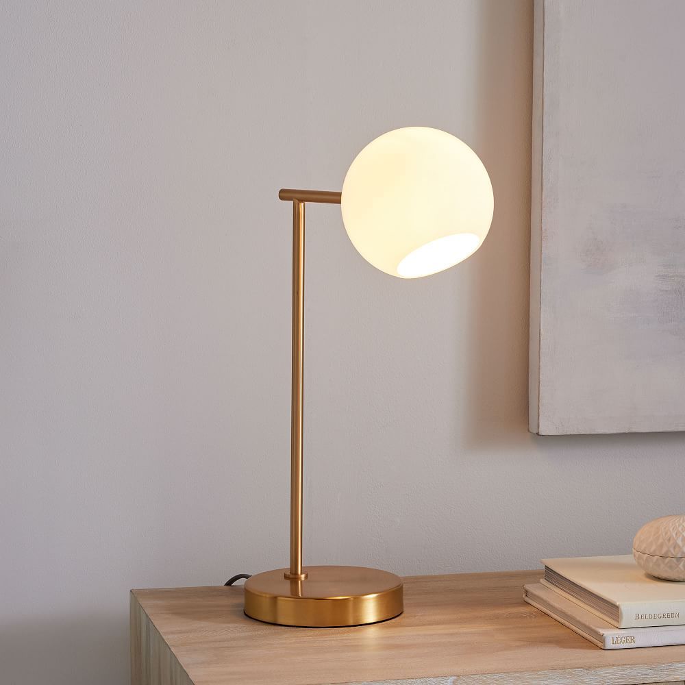 Staggered Glass USB Table Lamp - Milk | West Elm (US)