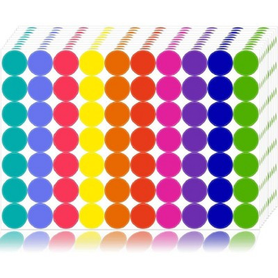 Etokfoks 1400 PCS Color Coding Dot Stickers 10 Bright Colors 3/4 Inch Round Labels 20 Sheets for Office Classroom Crafts Projects | Target