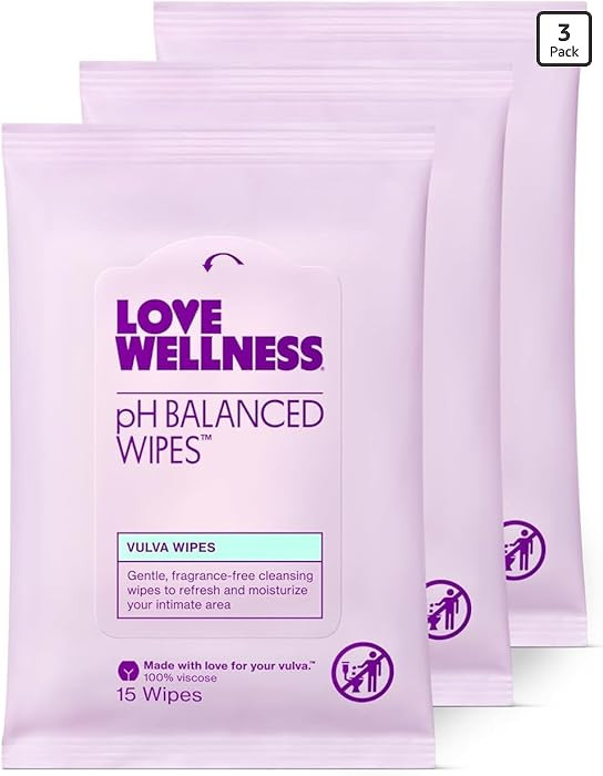 Love Wellness pH Balancing Wipes for Women | Fragrance-Free | Vulva Cleanser for Balanced pH, Int... | Amazon (US)