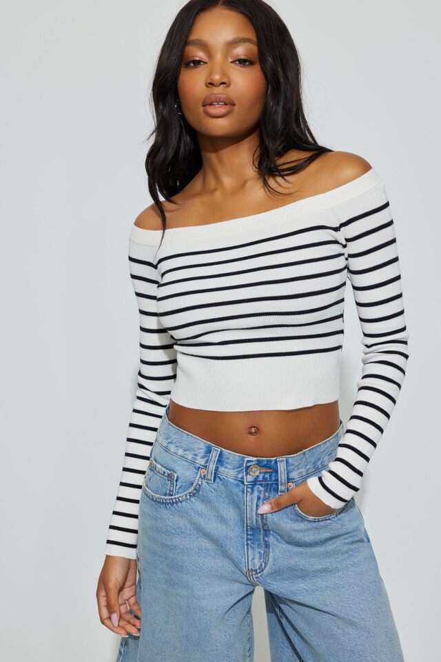 Off Shoulder Long Sleeve Top | Garage Clothing