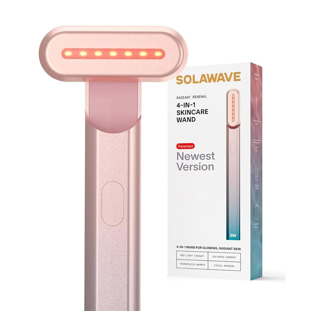 Solawave 4-in-1 Skinware Wand - Upgraded Radiant Renewal with Facial Massager, Red Light, Galvani... | Amazon (US)