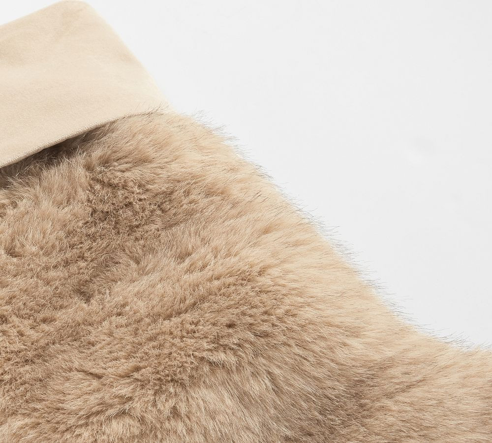 Taupe Mink Faux Fur Stocking | Pottery Barn (US)