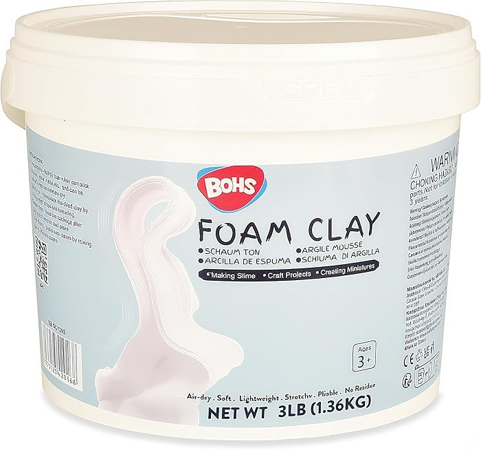 BOHS Foam Clay Pro - 3 lbs Bucket, Air Dry, No Cracks, No Stains - Modeling Clay for Adult Arts &... | Amazon (US)