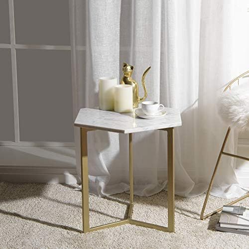 Best Home Fashion Piers Hexagon White Marble Table | Amazon (US)