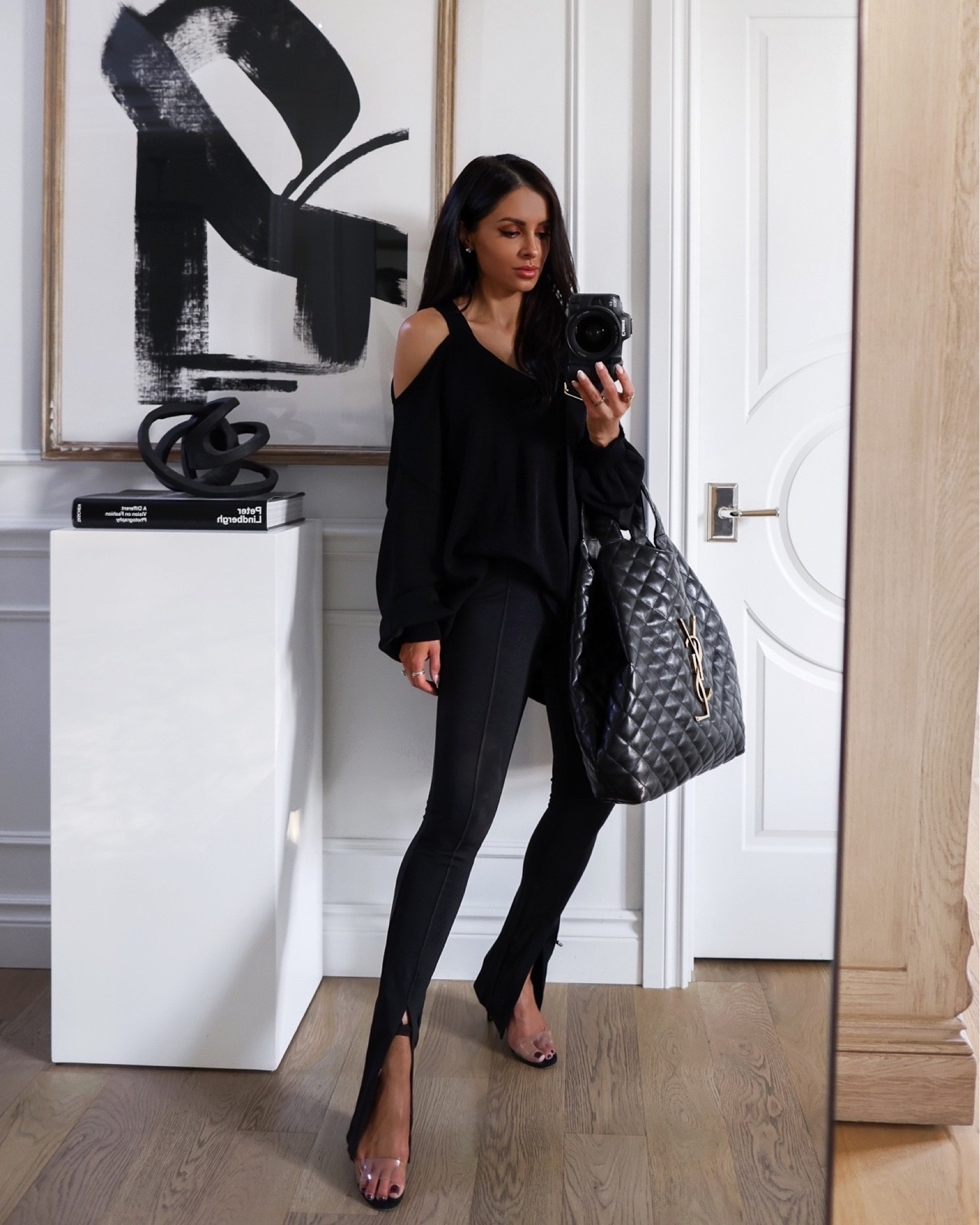 Leggings outfit ideas / winter outfit 
Amazon the drop cutout sweater
Amazon split hem leggings 
Saint Laurent icare tote 

#LTKfindsunder100 #LTKstyletip #LTKfindsunder50