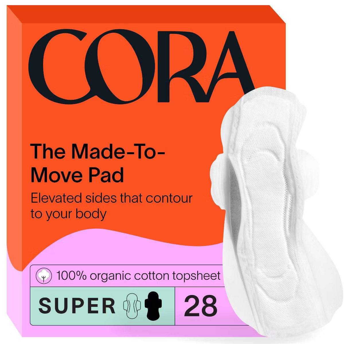 Cora Made-to-Move Super Pads with Wings Organic Cotton Topsheet Ultra Thin - Super Absorbency - 2... | Target