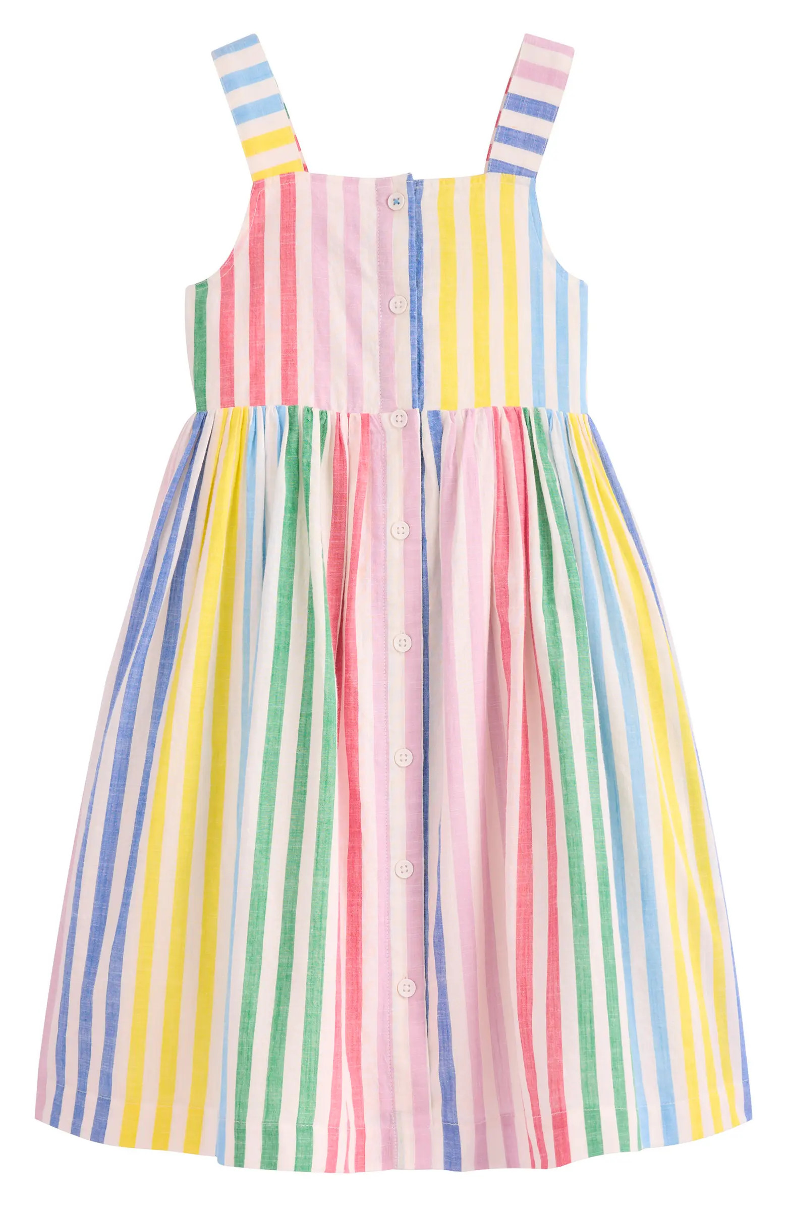 Mini Boden Kids' Remy Stripe Cotton Button-Up Sundress | Nordstrom | Nordstrom