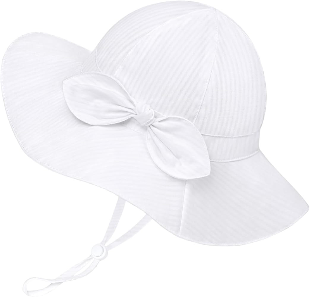 Baby Girl Sun Hat Summer Foldable Beach Hats with UPF50+ Sun Protection Wide Brim Toddler Bucket ... | Amazon (US)
