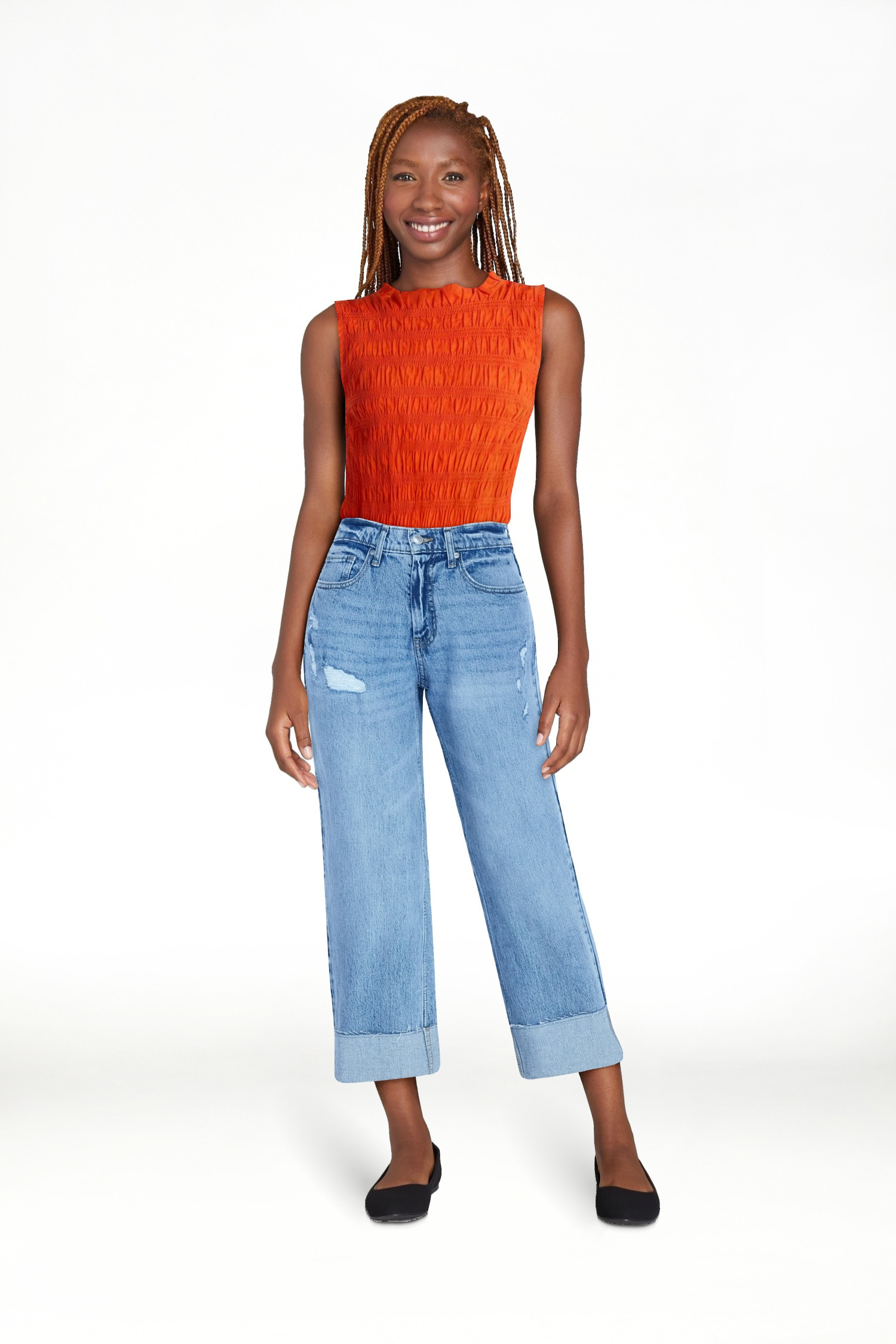 Free Assembly Women's High Rise Straight Cropped Jeans, Sizes 0-18 | Walmart (US)