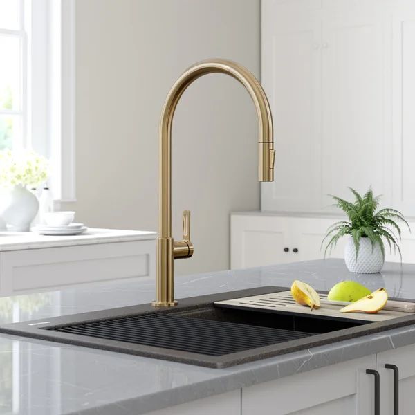 Oletto Single Handle Pull-Down Kitchen Faucet | Wayfair North America