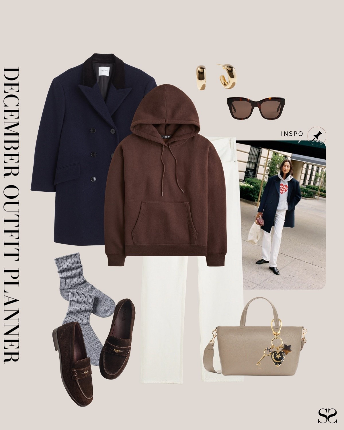 Monthly outfit planner DECEMBER: Winter outfits | brown hoodie, peacoat, white denim, loafers, loafer socks

#classicstyle #casualstyle #LTKstyletip #winteroutfit

Image inspo credit: Pinterest 


#LTKgrwm #LTKootd