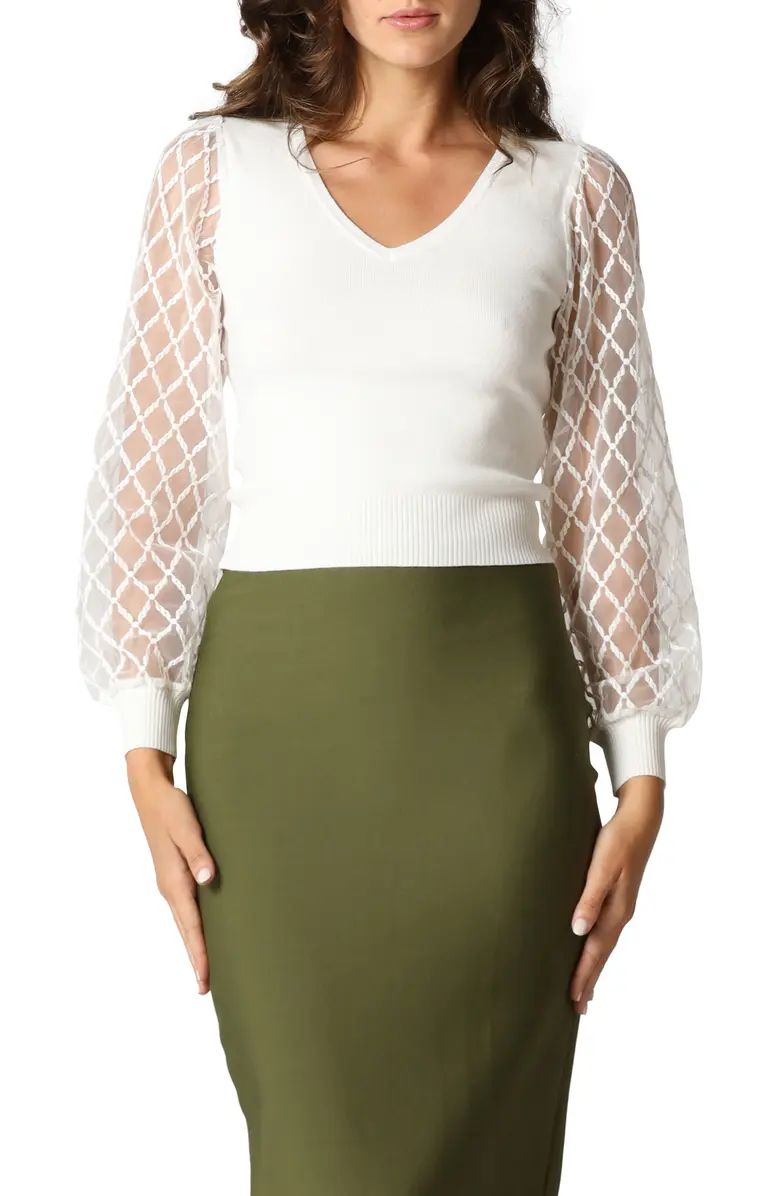 Crisscross Long Sheer Sleeve Blouse | Nordstrom Rack