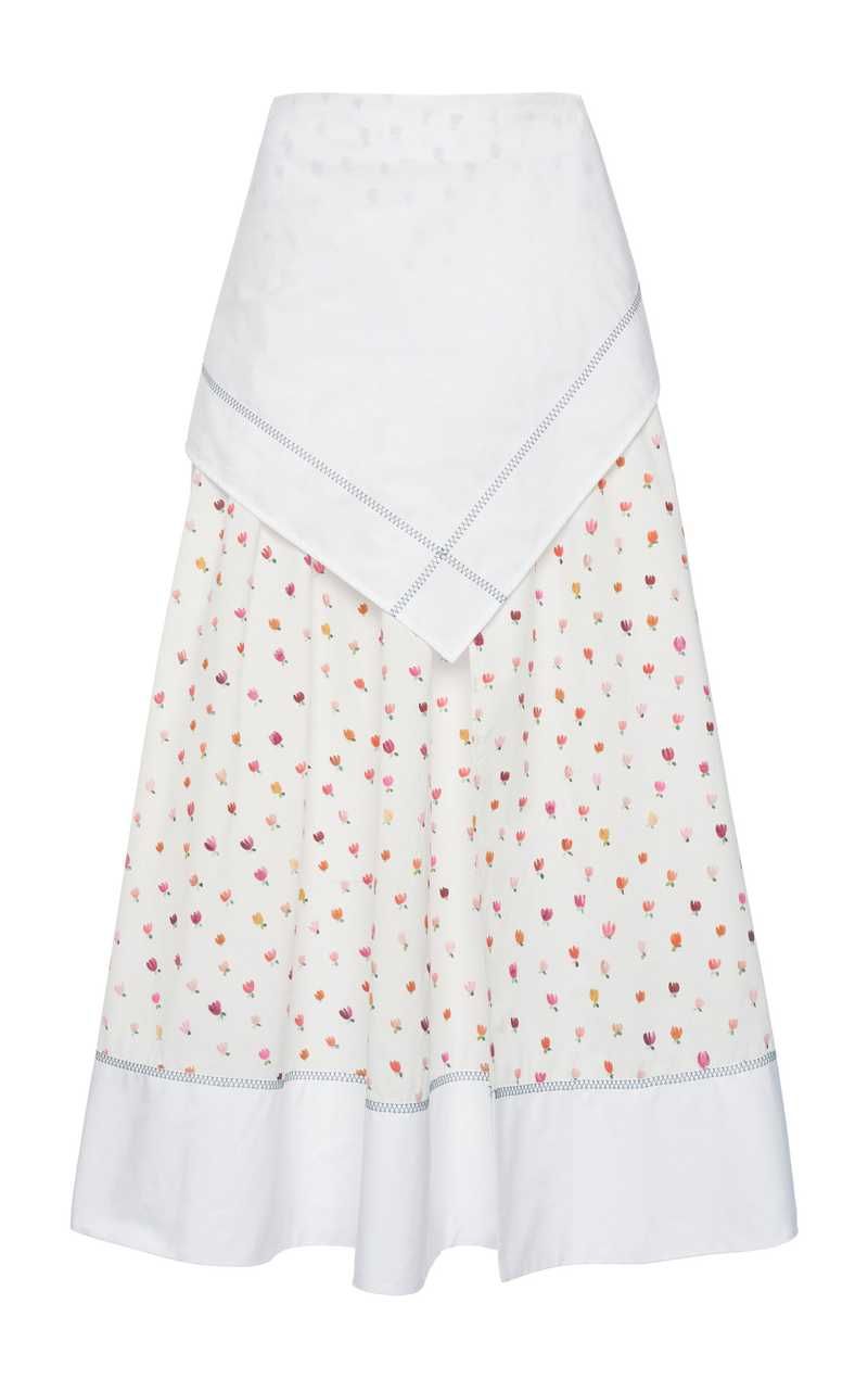 Tulip-Printed Cotton Poplin Midi Skirt | Moda Operandi (Global)