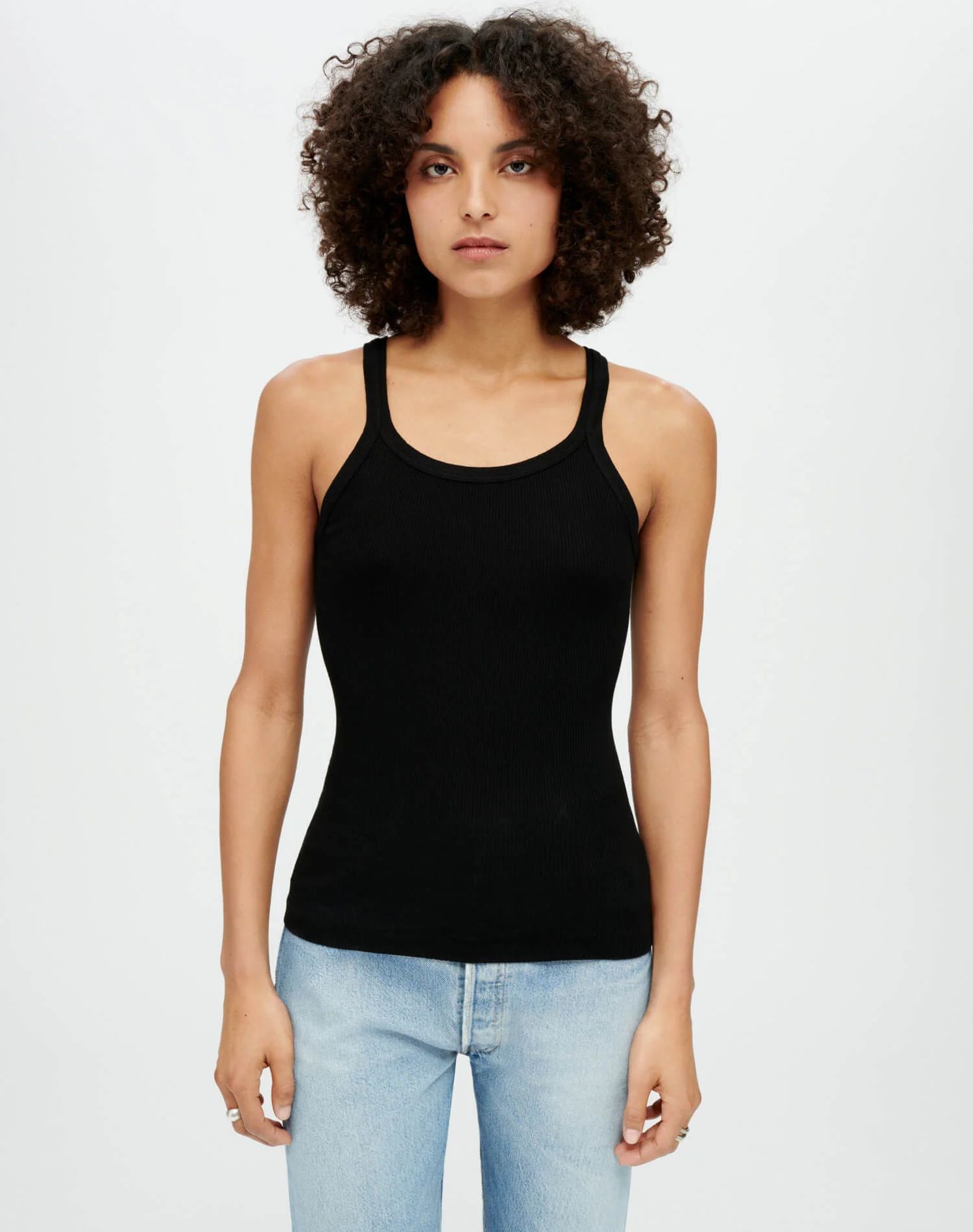 RE/DONE | Ribbed Tank in Black | RE/DONE