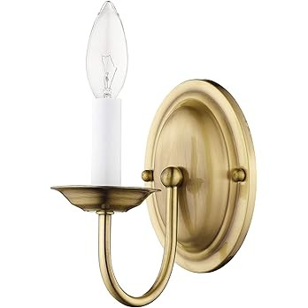 Livex Lighting 4151-01 Wall Sconce with No Shades, Antique Brass, 4.25"W x 7"H | Amazon (US)