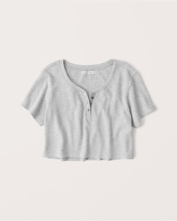 Short-Sleeve Lounge Waffle Henley | Abercrombie & Fitch (US)