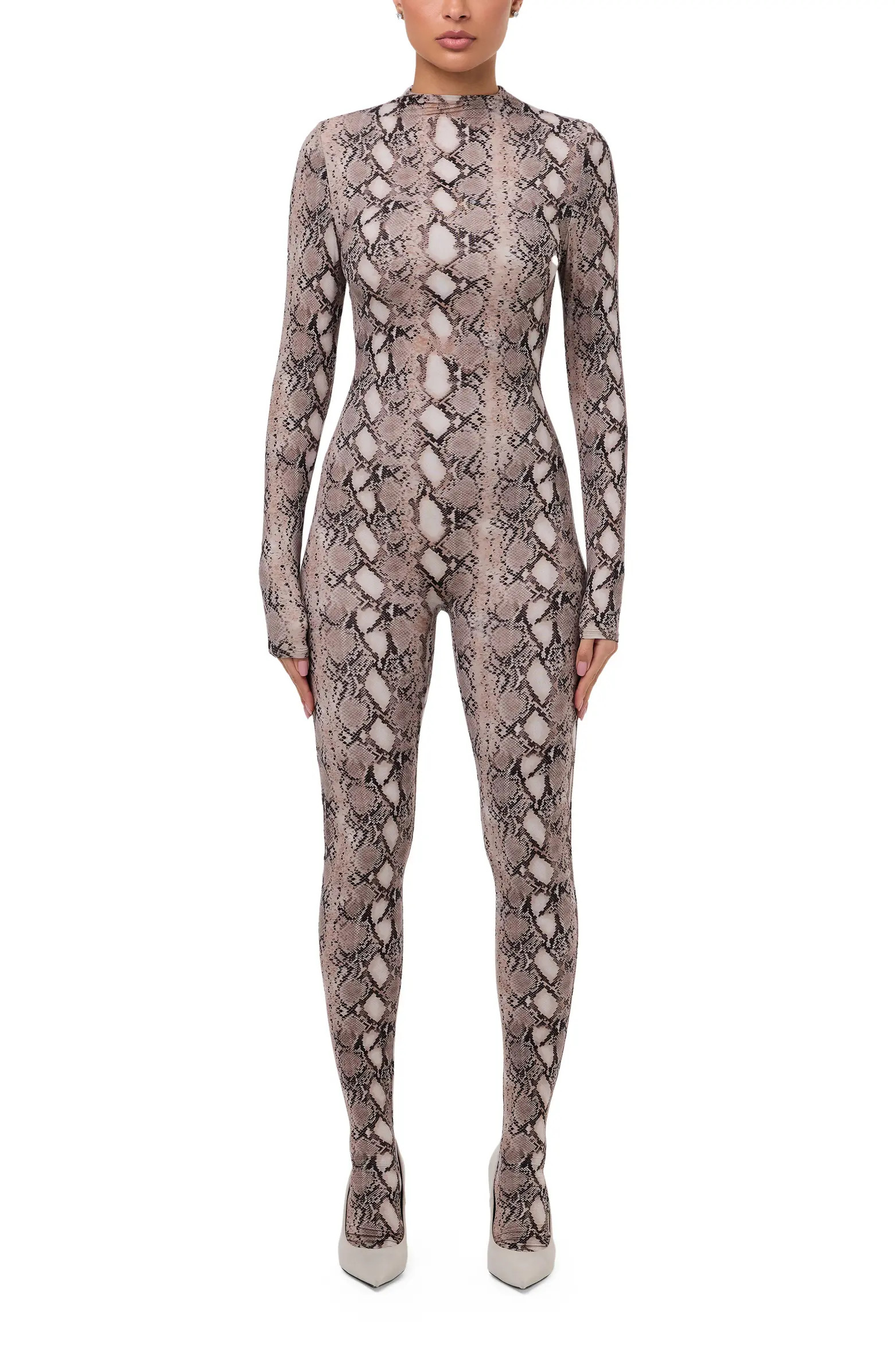 Naked Wardrobe Animal Print Closed Toe Jumpsuit | Nordstrom | Nordstrom