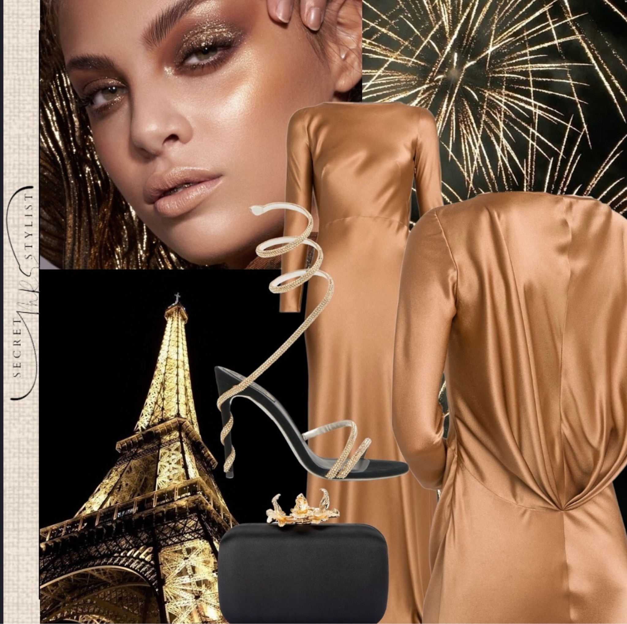 Golden Hour Glam ✨ Step into elegance with this satin bronze dress, chic strappy heels, and a crown-embellished clutch – perfect for a night in Paris or anywhere you want to shine! All pieces from Saks. Follow for more styling inspiration! #secretmrsstylist #SaksFifthAvenue #GoldenHourLook #ParisNights #HolidayGlam #FashionInspo

#LTKStyleTip #LTKParties #LTKU