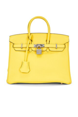 Hermes Taurillon Clemence Birkin 25 Handbag in Yellow | FWRD 