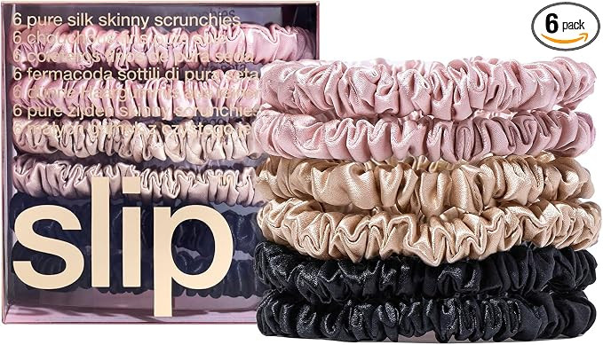 SLIP Silk Skinnie Scrunchies Set - Black, Pink, and Caramel - 100% Pure 22 Momme Mulberry Slipsil... | Amazon (UK)